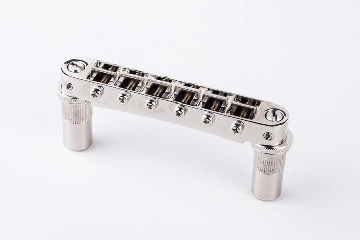 TonePros T3BT N - Metric Tune-O-Matic Bridge (Large Posts / Notched Saddles) - Nickel